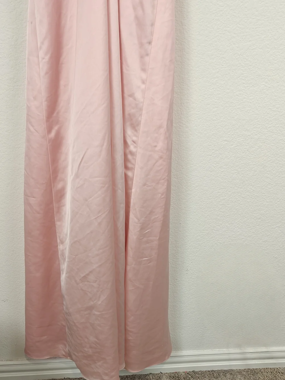 Ramy Brook Carey Rose Quartz Satin Halter Maxi Gown Open Back Formal Dress 00